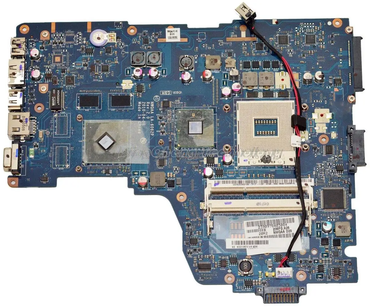 Материнская плата для ноутбука Toshiba Satellite A660 A665 NWQAA LA 6062P K000106380 Rev 2 0