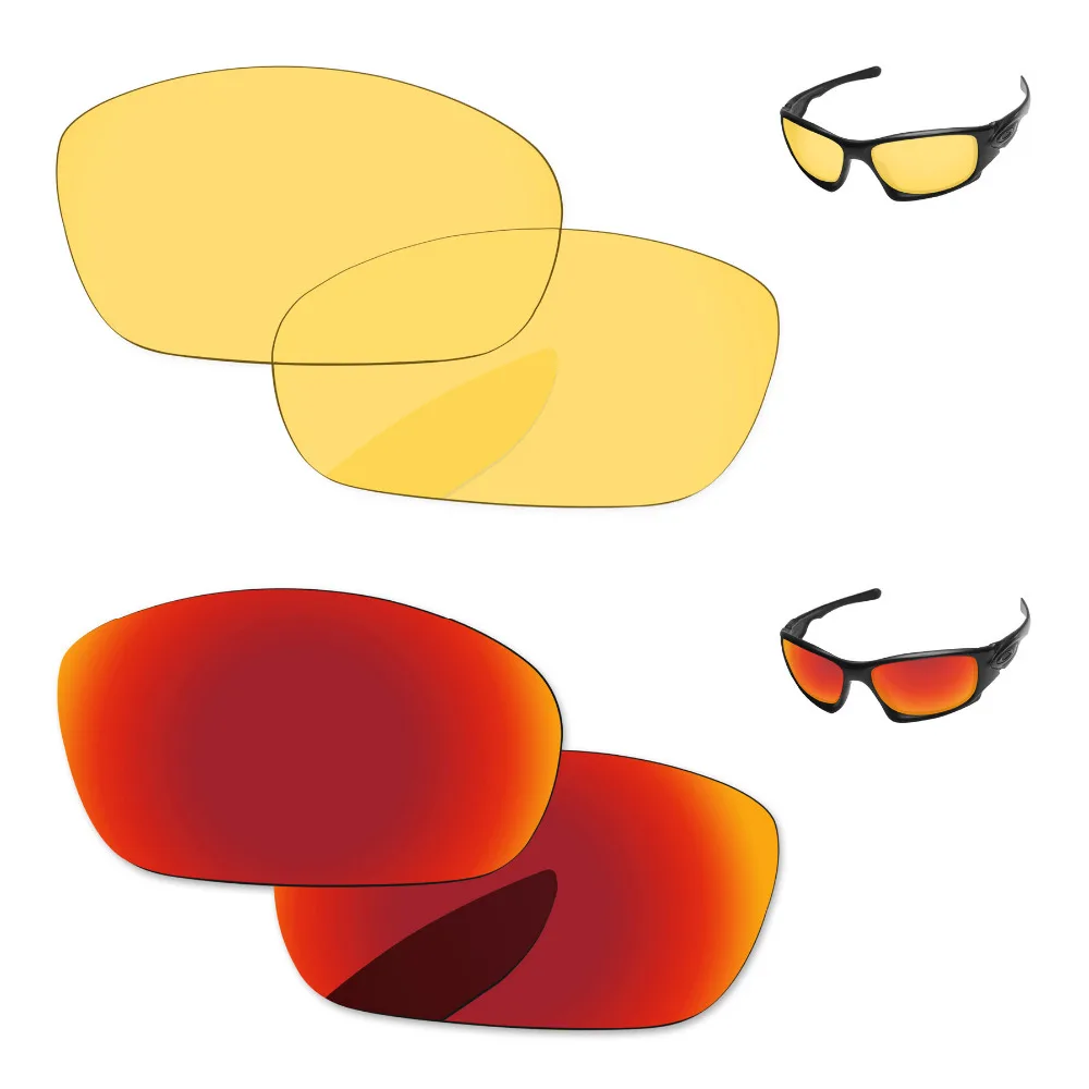 

Fire Red & Crystal Yellow 2 пары сменных линз для десяти солнцезащитных очков 100% UVA & UVB защита