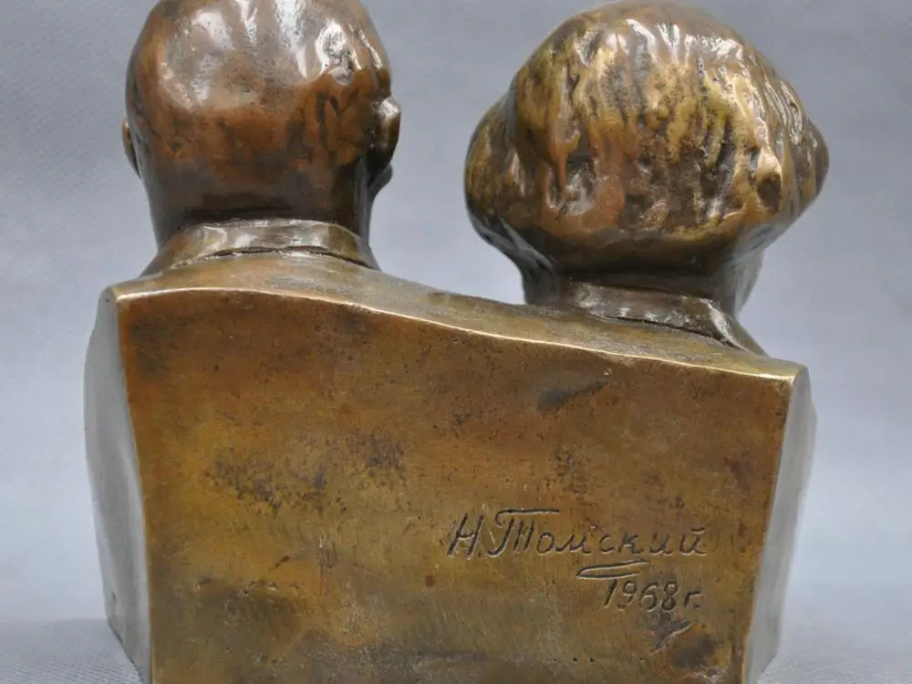 6 ''Великий коммунистический Маркс и Ленин Бюст Бронзовая статуя|statue bronze|statue