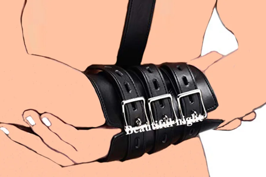 Руки за спиной ограничения ремень кожаный рычаг Биндер кожа Armbinder прямая куртка