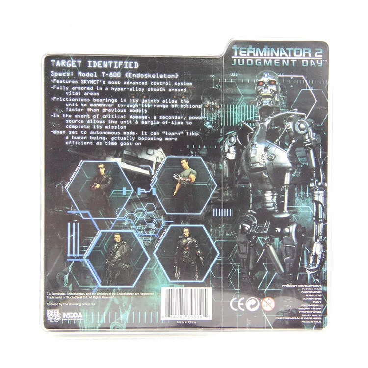 NECA Terminator 2 Судный день T-800 эндоскелет ПВХ фигурка робот игрушки " 18 см модель игрушки# ZJZ003