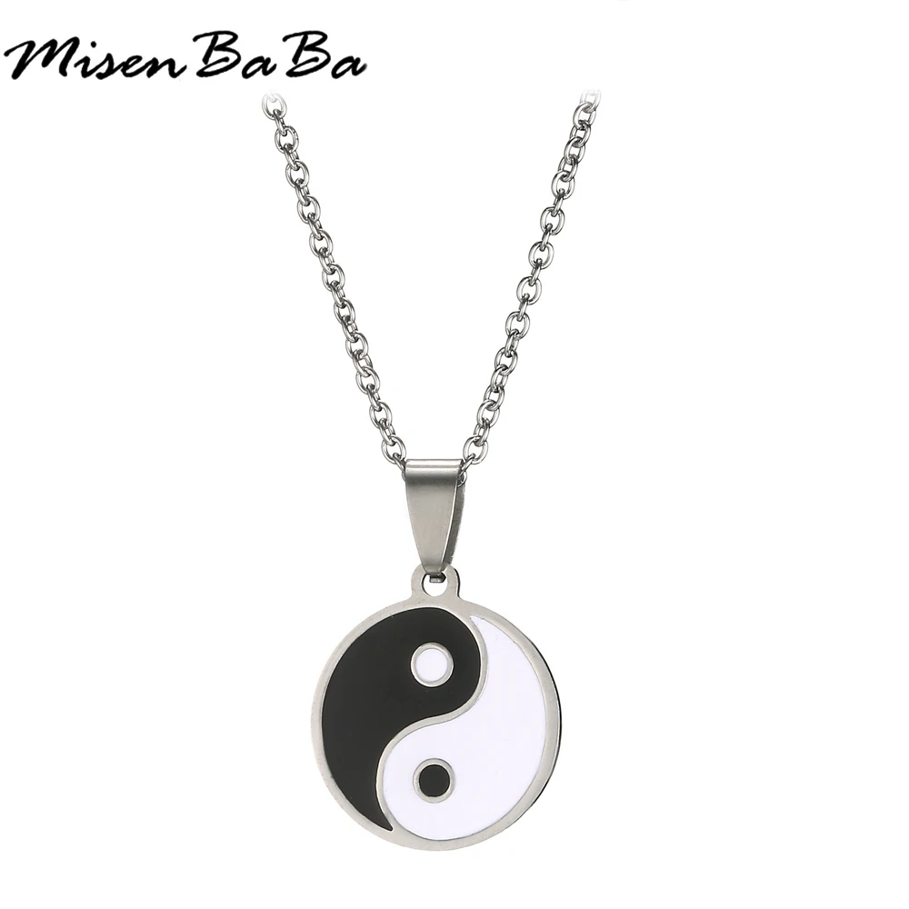 Мужское ожерелье из нержавеющей стали в китайском стиле Yin Yang кулон для Тай Чи