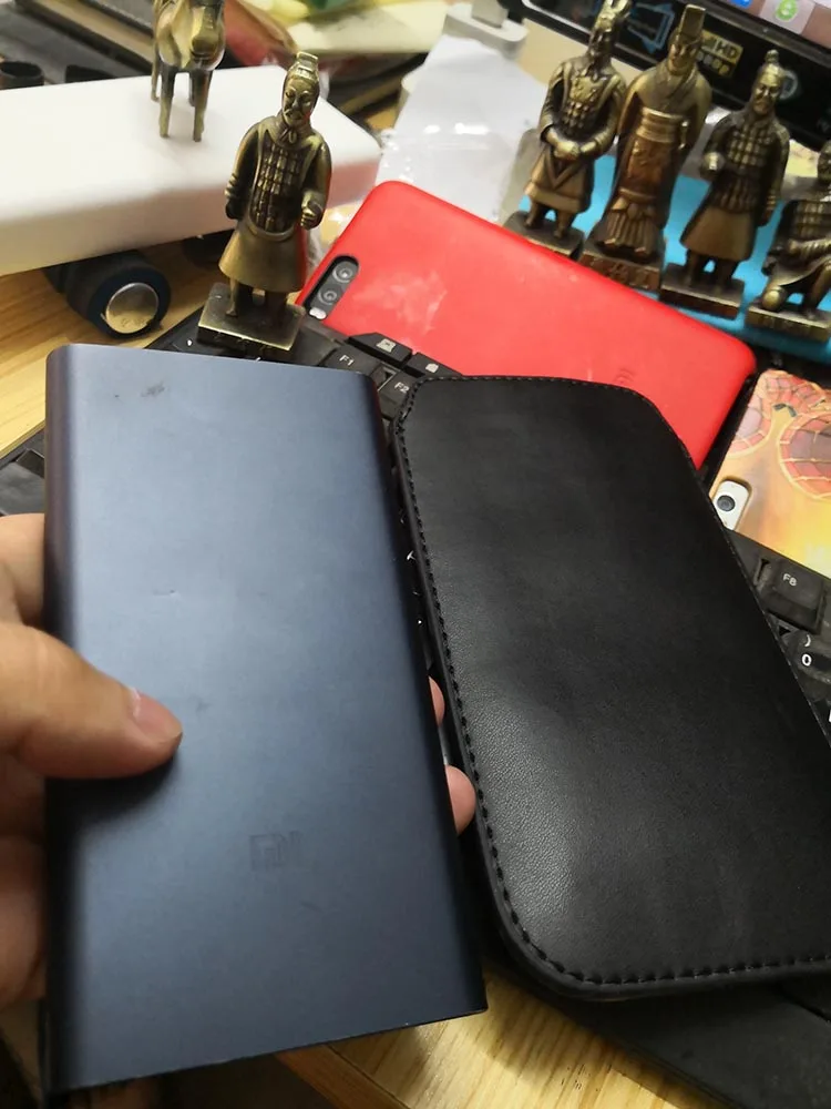 PLM12ZM pu кожаный чехол Xiaomi Mi банка питания 10000 мАч Pro 2 3 Сумка ROCK 10000 тонкий внешний аккумулятор кожаный чехол мягкий чехол