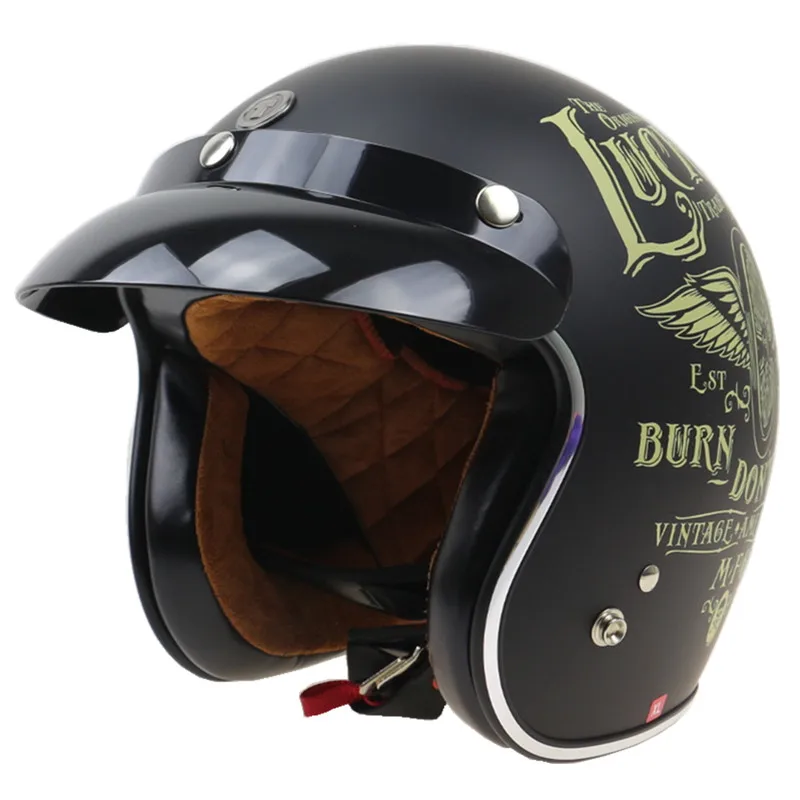 Мотоциклетный шлем Lucky 13 в горошек 3/4 с открытым лицом TORC T50|torc t50|helmet torcdot approval |