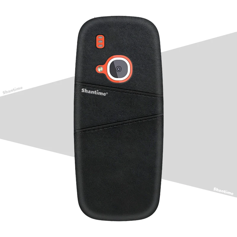 Black Роскошная винтажная кожаная задняя крышка для Nokia 3310 чехол для телефона для Nokia 3310 слот для карт из искусственной кожи чехол - Цвет: Black