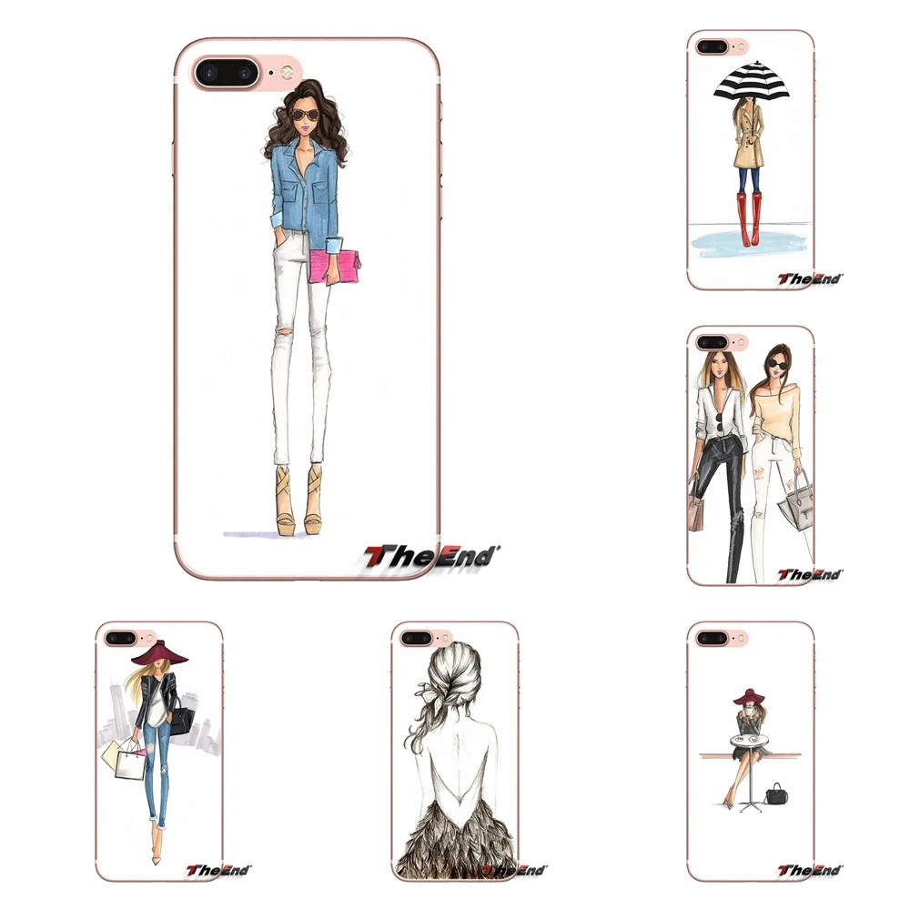 Soft Silicone TPU Case Fashionable Dress Shopping Girl For Samsung Galaxy S3 S4 S5 Mini S6 S7 Edge S8 S9 S10 Plus Note 3 4 5 8 9 |
