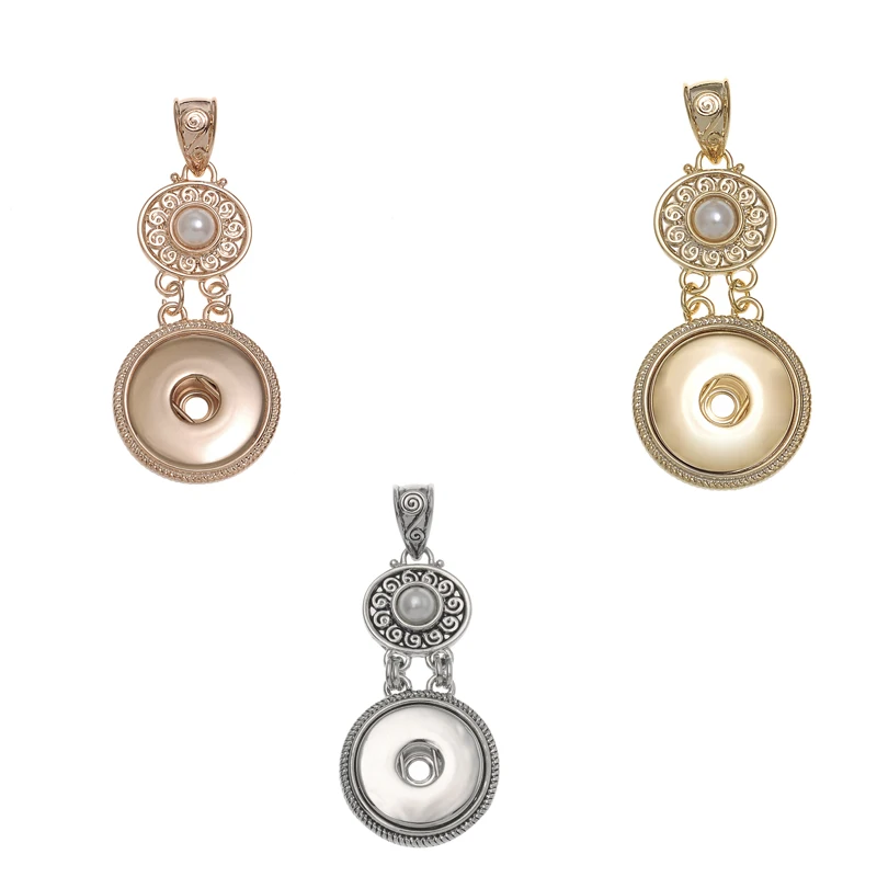 Ожерелье с кнопкой золотое/розовое золото/родиевое покрытие сменная защелка