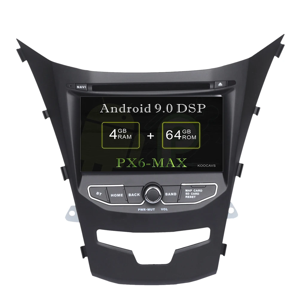 Автомобильный DVD-радиоплеер KOOCAVS 7 дюймов IPS Android 9 0 с GPS для SsangYong Korando Actyon 2014 2015 4 Гб +