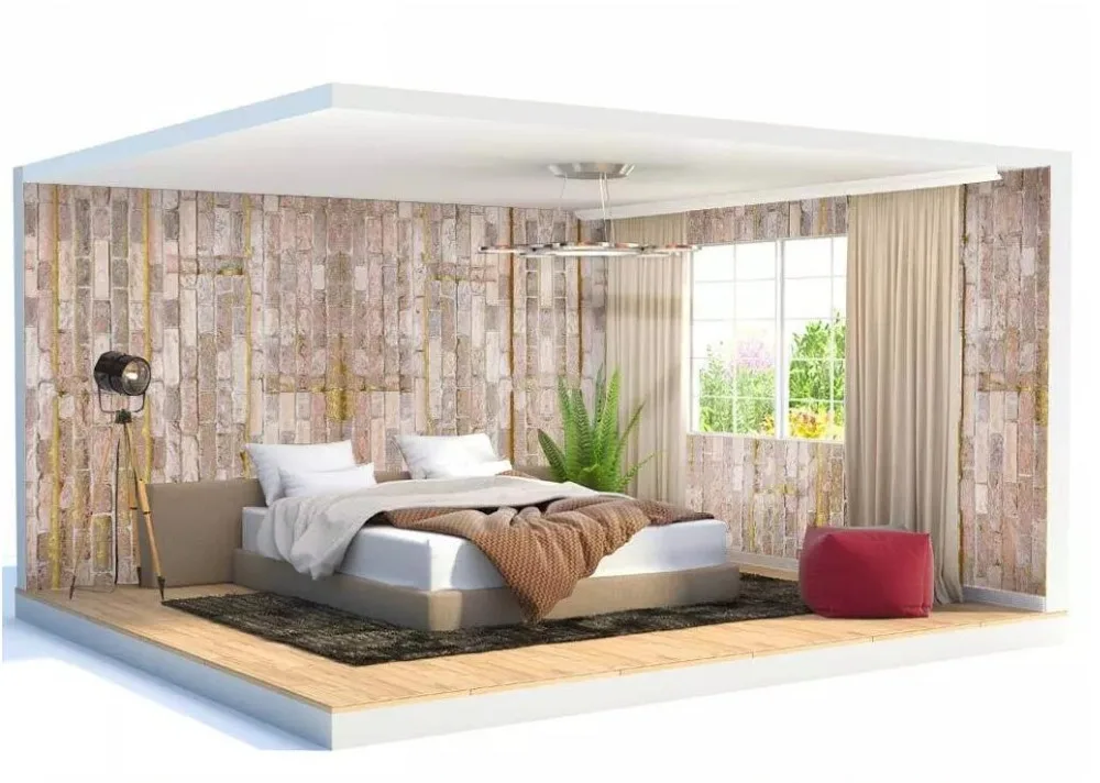 Custom large brick wall texture bedroom whole house background painting | Обустройство дома