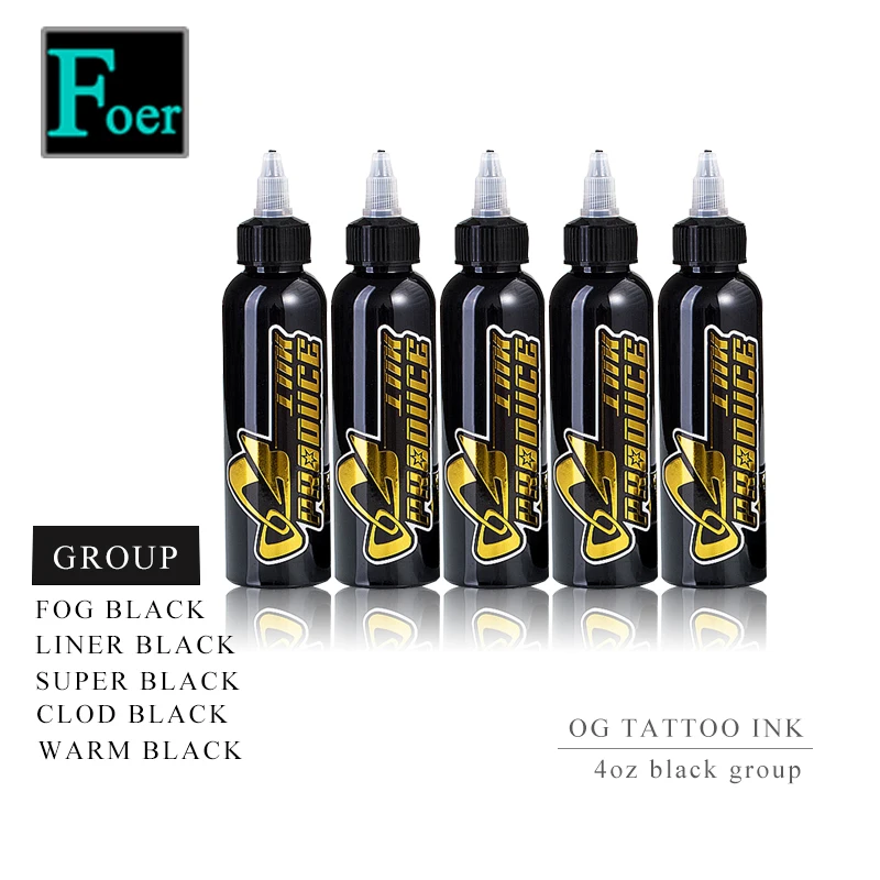 Набор чернил для татуажа Og 4 унции 120 мл/бутылка черные чернила бровей пигмент