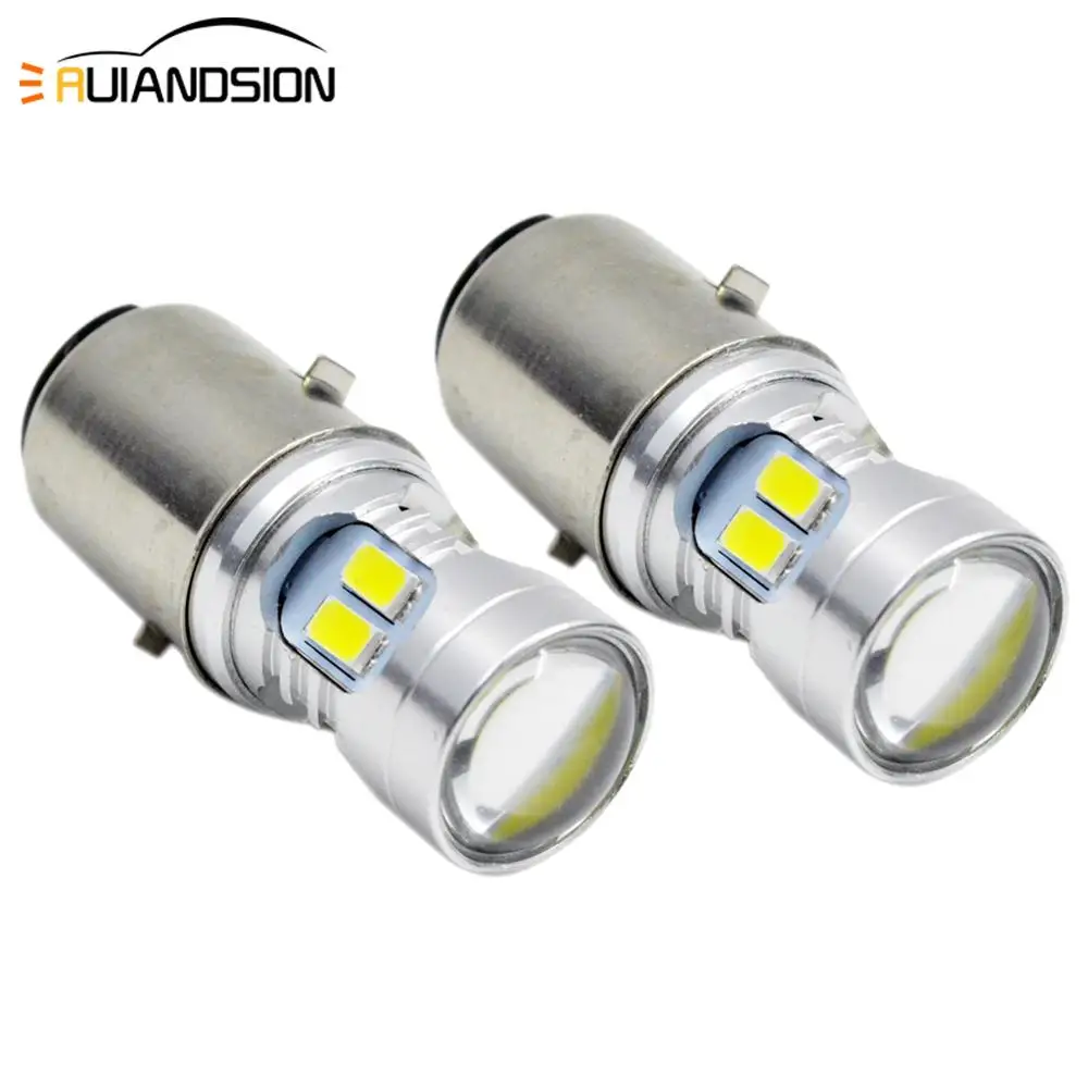 H6 BA20D светодиодный 12 SMD 5730 мотоцикл мото велосипед Скутер ATV Высокий/Низкий биксенон 160lm/480lm фара Лампа 6000K Белый DC 6V 12V