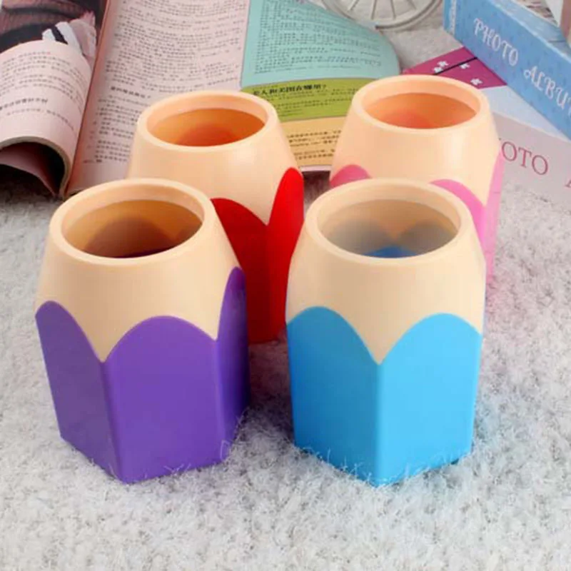 2pcs/lot Pencil Shape Pen Holder Box Stationery Desk Accessories Tidy Design Container Gift Storage Supplies Cute | Канцтовары для