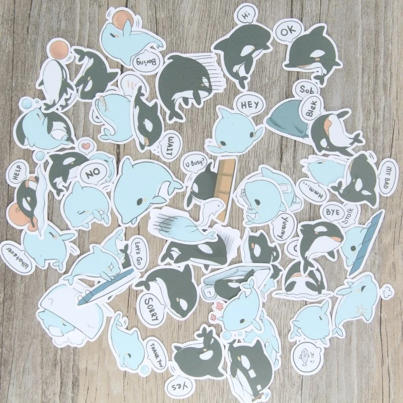 40 шт. Стикеры для скрапбукинга с изображением китов|Канцелярские наклейки| |