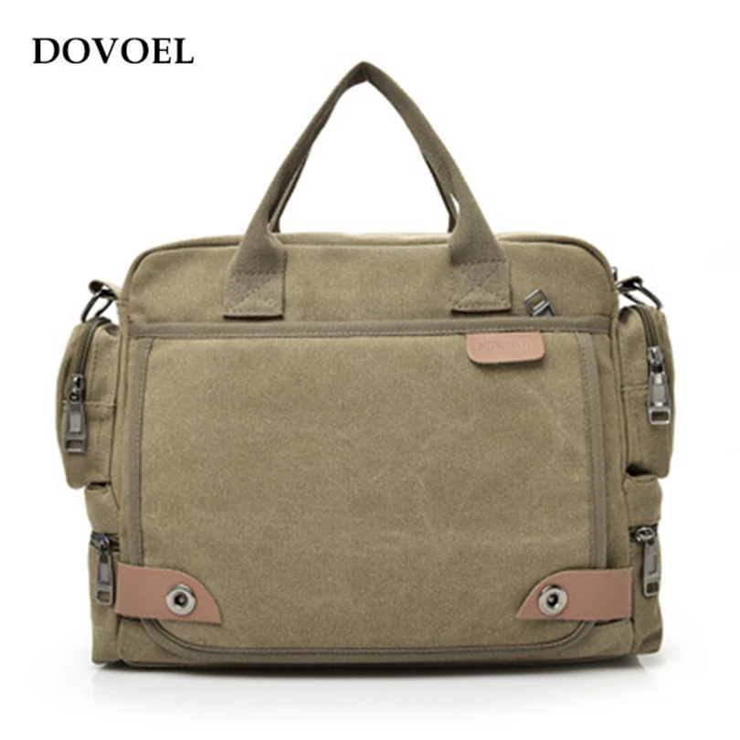 Dovoel Бизнес Crossbody сумка холст 4 цвета Большой мужской Повседневное Дорожные сумки