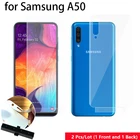 2 шт.лот, датчик отпечатков пальцев спереди и сзади, автоматическая защита от царапин, гидрогель, Защита экрана для Samsung Galaxy A50, 6,4 дюйма
