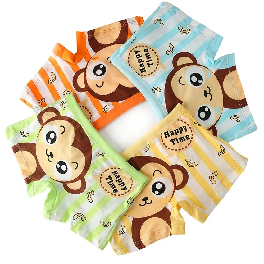 3 шт./лот с обезьяной из мультфильма трусы для мальчиков детские хлопковые