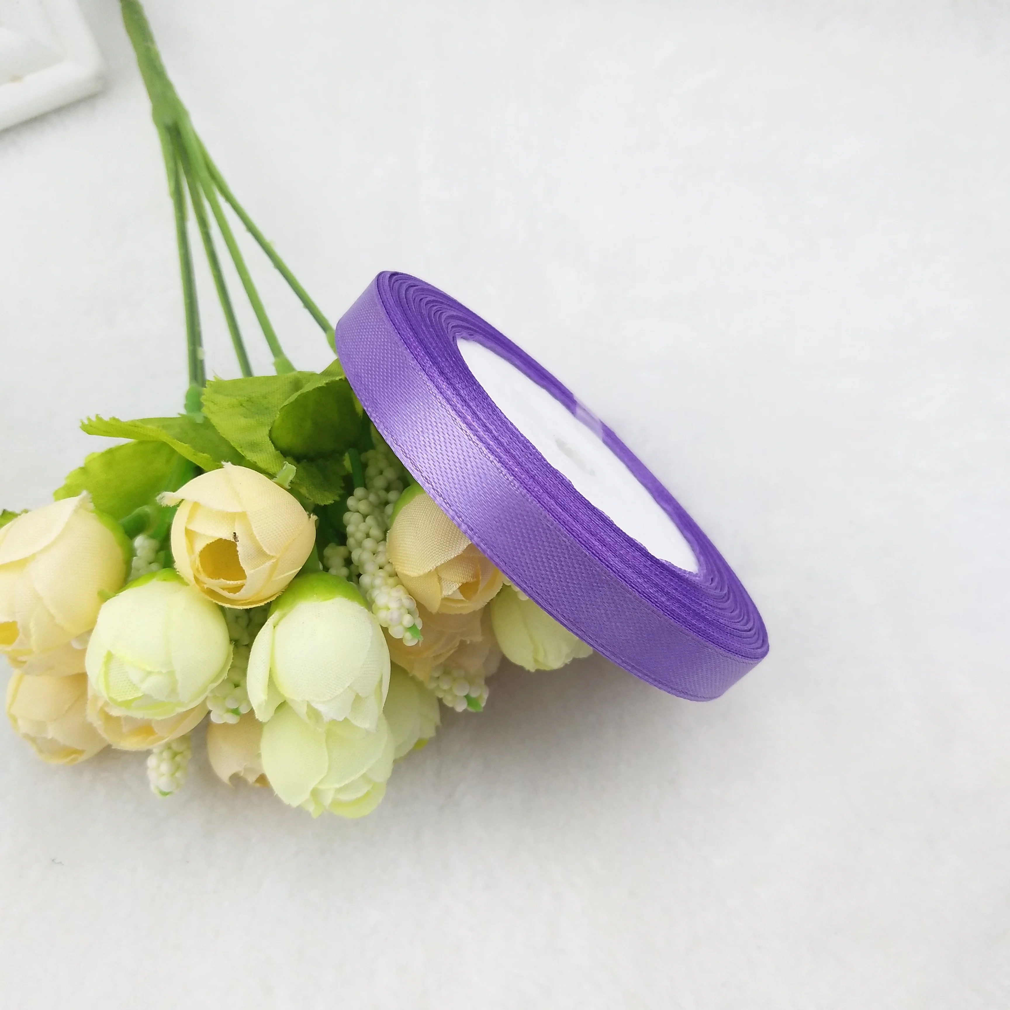 Длинная шелковая атласная светильник-Фиолетовая лента 22 м украшение для свадьбы