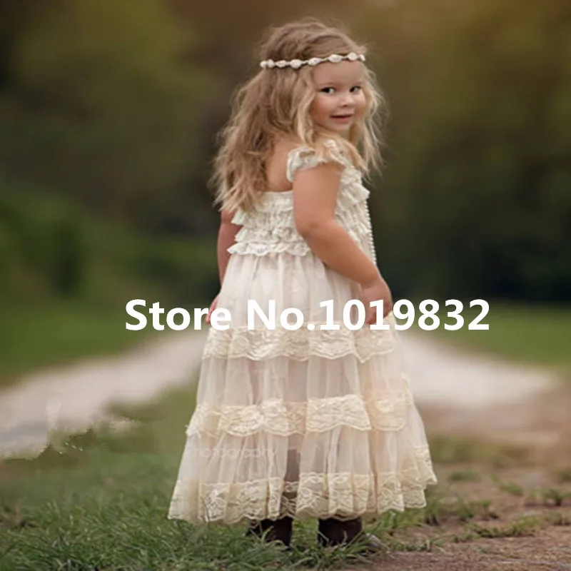 Одежда для девочек цвета слоновой кости кружевные фатиновые Бальные платья с