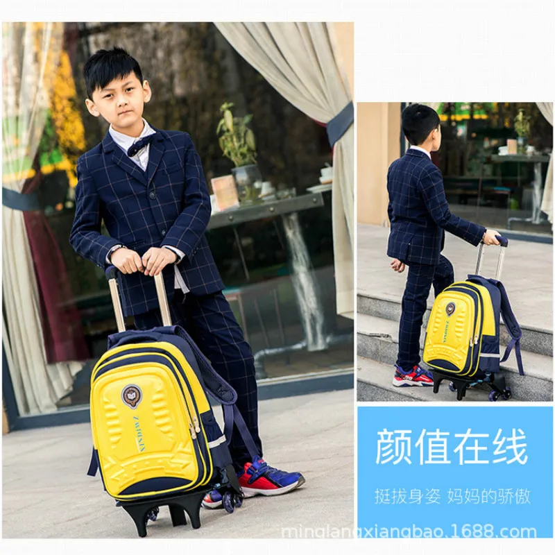Trolley Children School Bags Mochila Kids Backpacks With Wheel Trolley Luggage For Girls Boys backpack Escolar Backbag Schoolbag