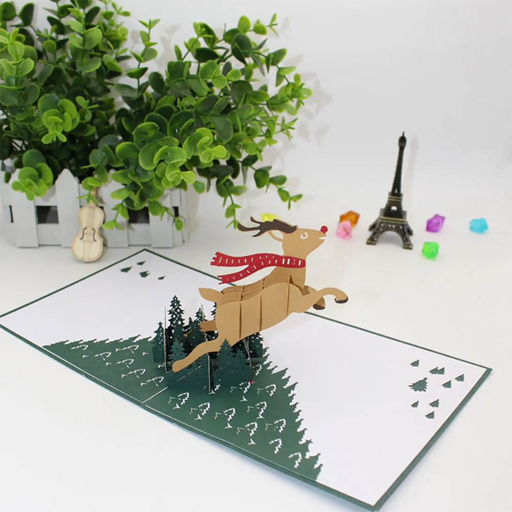 Новинка, 1 шт., 3D поздравительные открытки, лазерная резка, открытка на день рождения, юбилей, подарки, открытка, Рождественская вечеринка, свадебное украшение# T2
