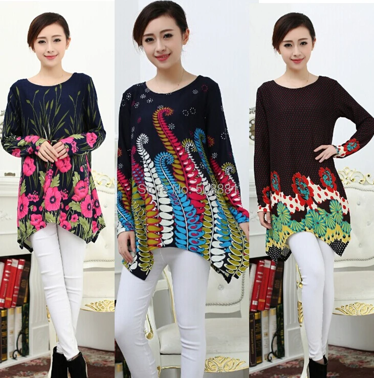 Платье нет свободного покроя винтажный зима 20 цветов! Феникс принт для женщины