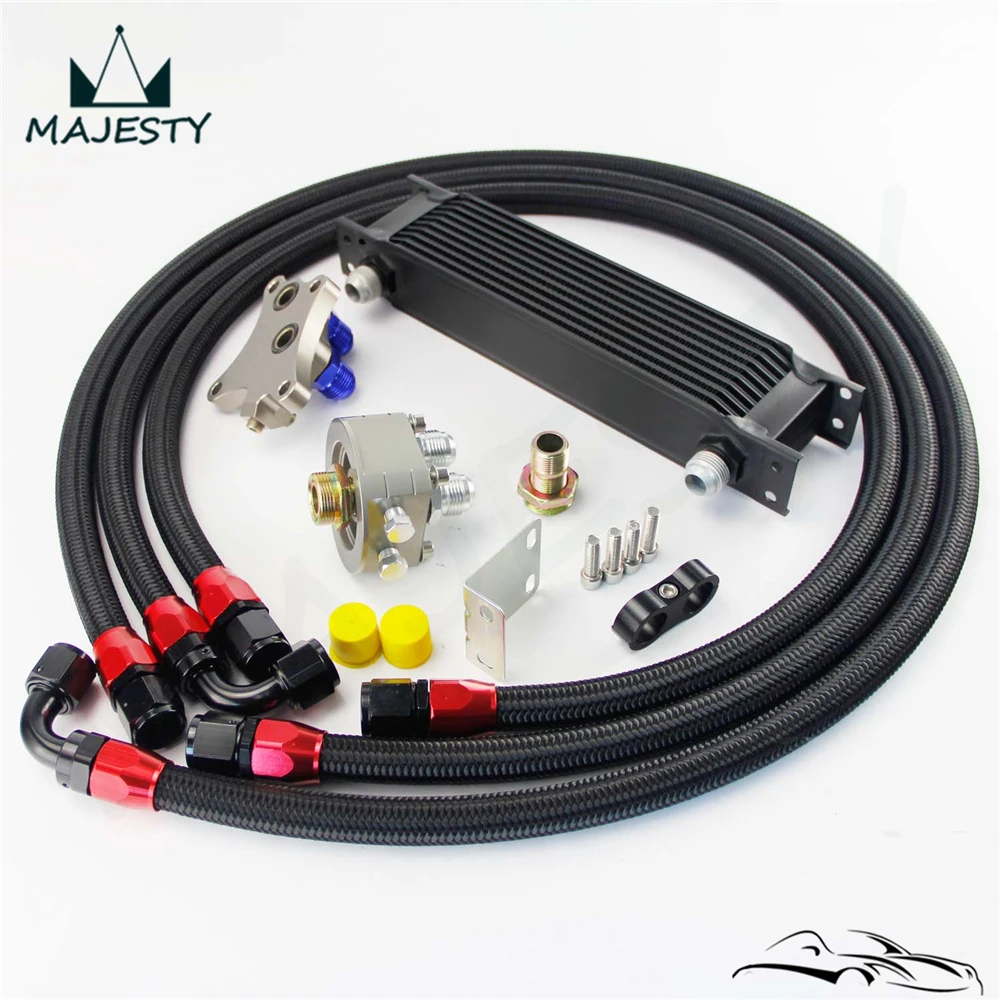 Набор масляных кулеров 10 рядов для N * ISSAN S ilvia S13 S14 180SX 200SX 240SX SR20DET TURBO Black|oil cooler kit|cooler