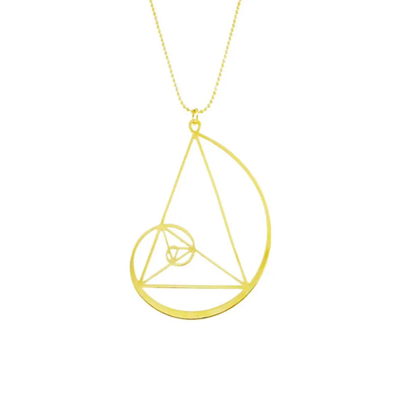 Золотая спираль с золотым треугольным ожерельем подвеска финабоччи Золотое
