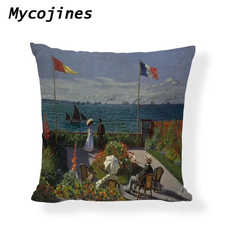 Наволочка для подушки Monet Sunrise Impression, синяя водяная Лилия, декоративная наволочка, художественная, выставочная, для дома, дивана, наволочки - Цвет: 14