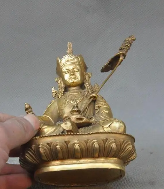 7 &quotТибет ваджраяна латунь fane GuRu Rinpoche Padmasambhava Padmakara статуя Будды|buddha statue wood|buddha