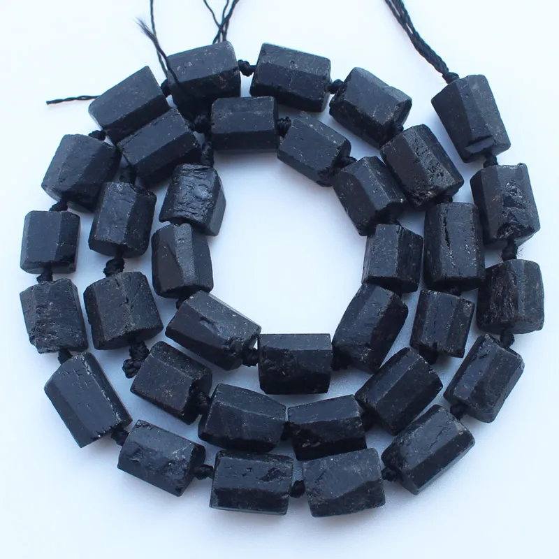 Black Tourmaline Натуральный кристалл Чароит Аквамарин Лабрадорит Родохрозит Турмалин кунизит, 5-10 мм нерегулярные колонны бусины, DIY ювелирные изделия - Цвет: Black Tourmaline