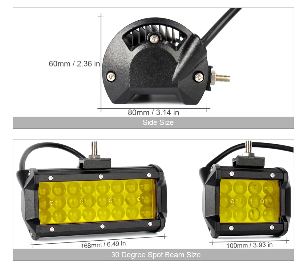 4 ''7 дюймов Led внедорожный светильник Barra для ATV грузовиков мотоцикл 4x4 12 В комбинированный луч Янтарный Желтый рабочий светильник для вождения s бар противотуманная фара