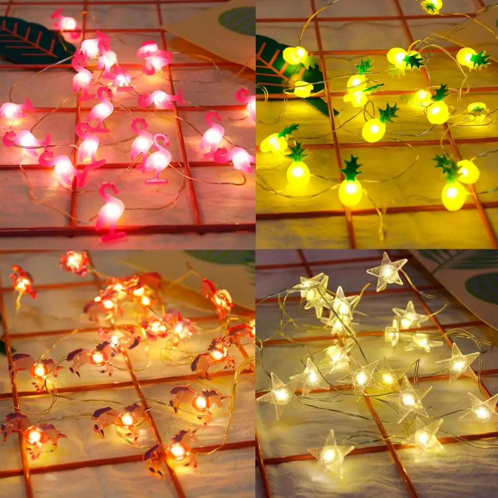 Flamingo Unicorn LED Light Decor Party Supplies Hawaiian Pineapple Birthday Decoration Wedding Deco | Дом и сад