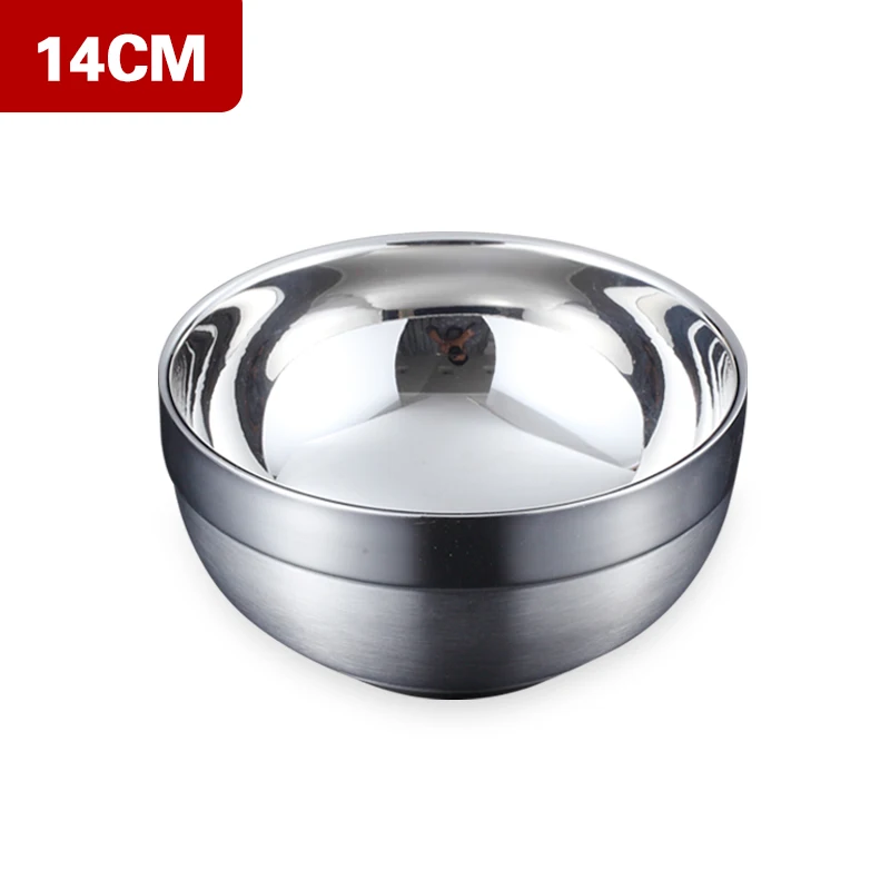 14cm WORTHBUY китайская миска для риса из нержавеющей стали 304 с крышкой, кухонная герметичная миска для супа, фруктового салата, контейнер для еды - Цвет: 14cm
