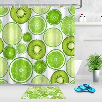 lb any size cute green kiwifruit lime bright shower curtain bathroom curtains waterproof polyester fabric for bathtub home decor