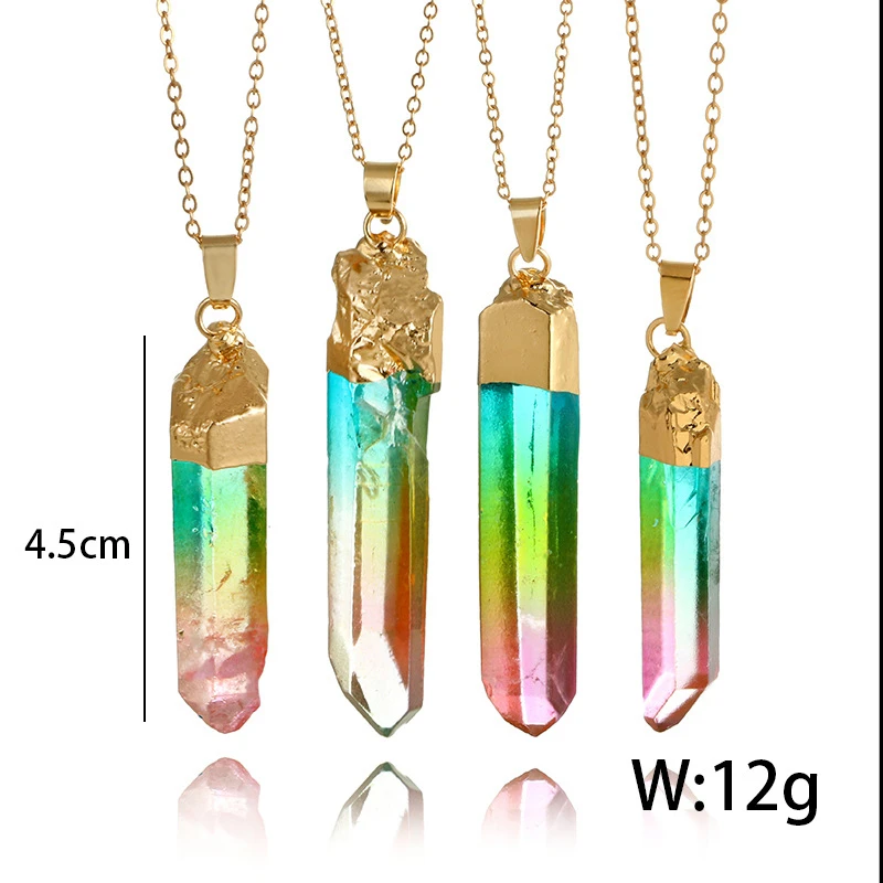 Модные аксессуары кристалл столб кулон смешанный цвет металлический корпус