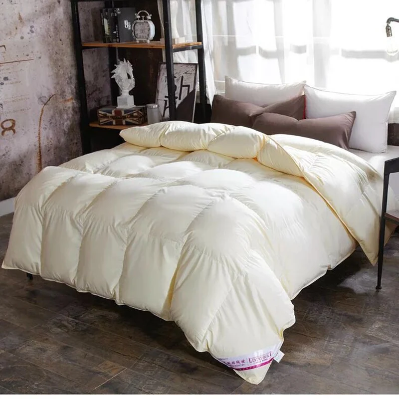 

2019 White Goose Down Comforter Duvet Insert Blanket Filling Feather Down Quilt Filler King Queen Twin Size for Autumn & Winter