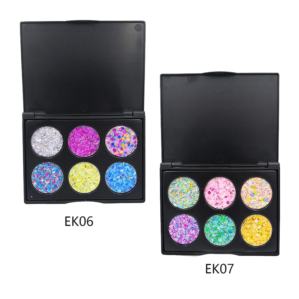 Палитра теней для век 6 цветов палитра макияжа матовые мерцающие