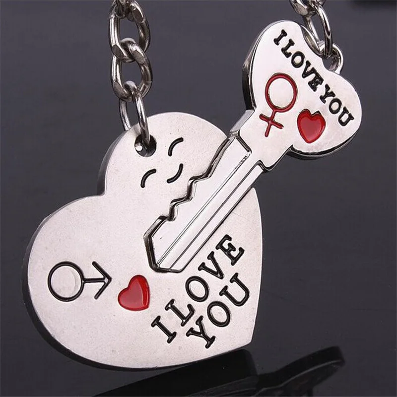 Романтичный брелок в форме сердца и ключей на День святого Валентина с надписью I