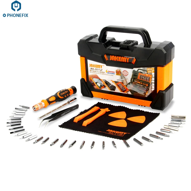 

PHONEFIX JM-8152 44bits Screwdrivers Set Phone Opening Repair Tools Kit For iPhone iPad Cellphone LCD Screen Opening Tools