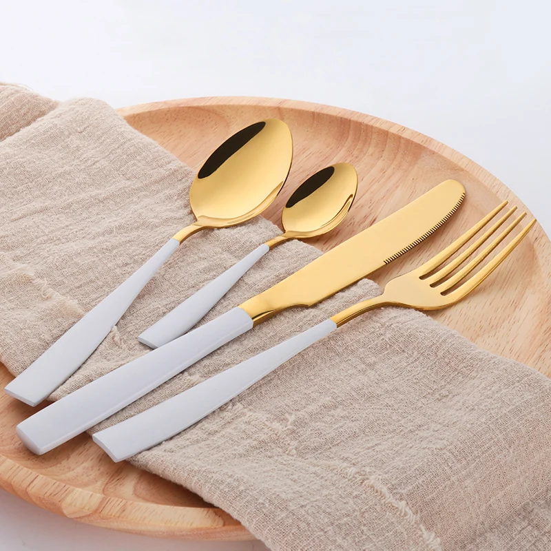 1 партия/24 шт. роскошные черные покрытые столовые приборы набор столовых приборов