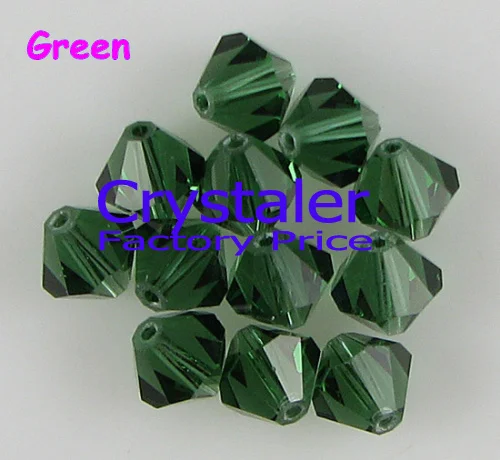 

K9 Crystal Grade AAAA 5301# 3mm 4mm 5mm 6mm 8mm Green color Glass Bicone Beads