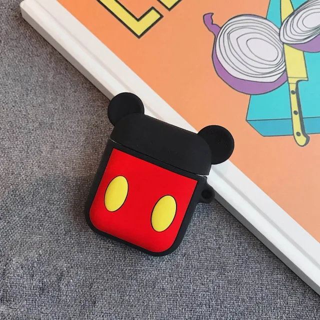 Милый мягкий беспроводной Чехол для наушников для Apple AirPods 2 Силиконовый чехол для зарядки наушников Защитный чехол для AirPods аксессуары - Цвет: Mickey