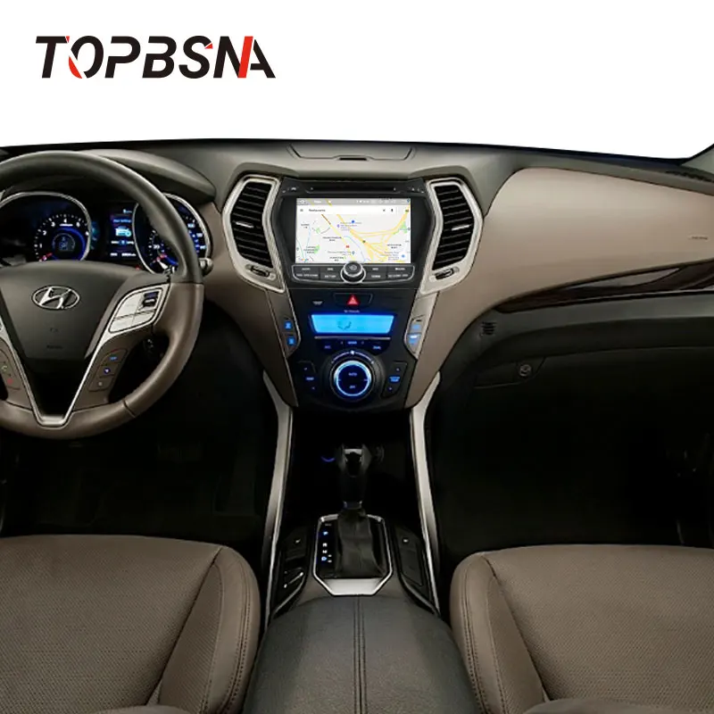 Автомобильный DVD-плеер TOPBSNA Android 10 для Hyundai IX45 Santa Fe 2012 2013 2014 GPS Navi мультимедийный 2 Din