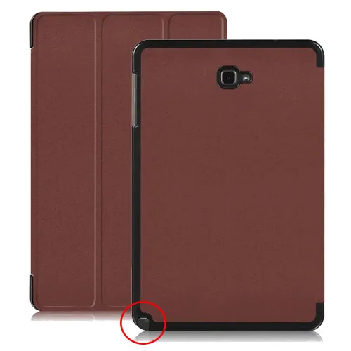 darkbrown SM-P580 P585 Тонкий Магнитный Складной флип-чехол из искусственной кожи для samsung Galaxy Tab A6 10,1 с S Pen tabelt folio book чехол - Цвет: darkbrown