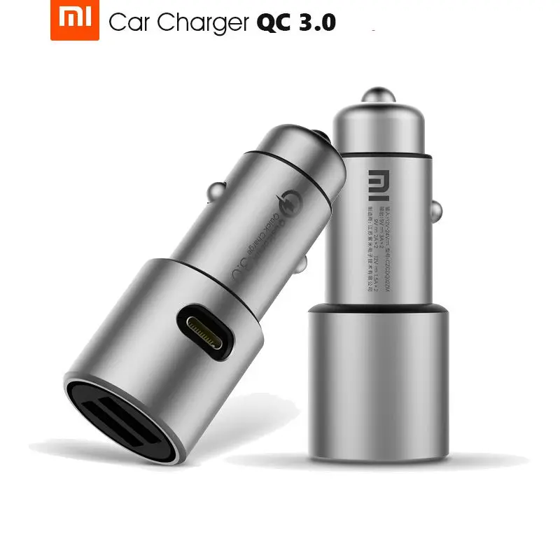 Оригинальное автомобильное зарядное устройство Xiaomi QC3.0 полностью металлическое