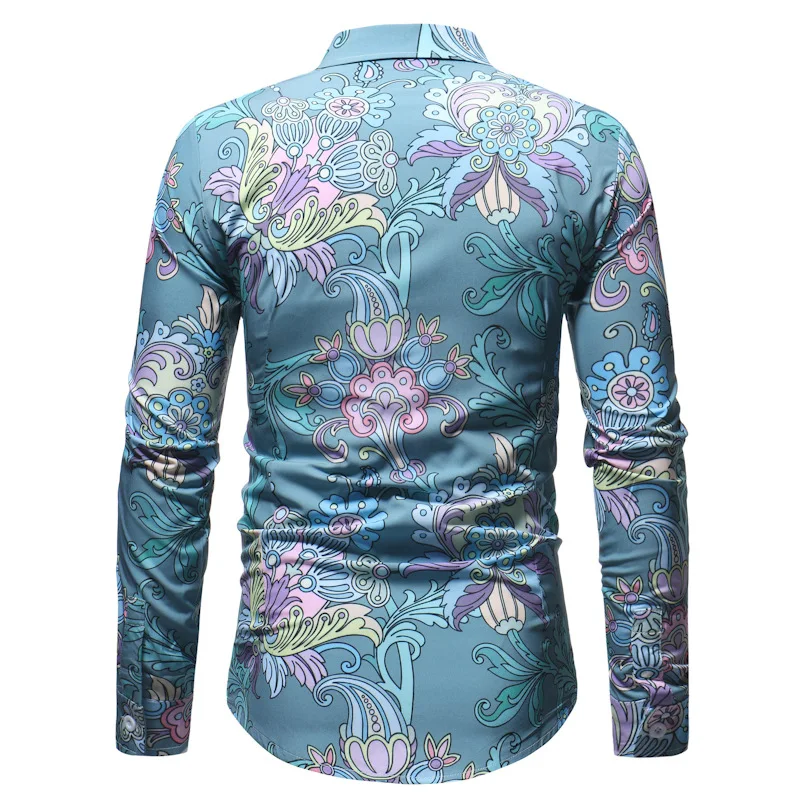 Новинка 2018 г. модные nice замечательно CS127 печатных Мужская рубашка с длинным