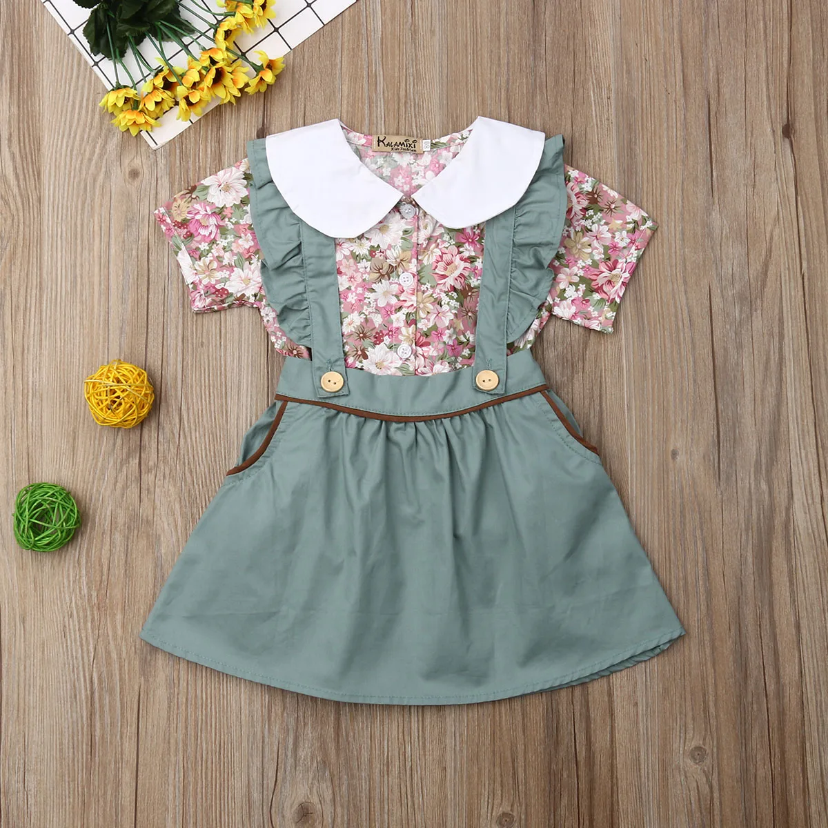 Милая Одежда для новорожденных девочек из 2 предметов футболка без рукавов юбка