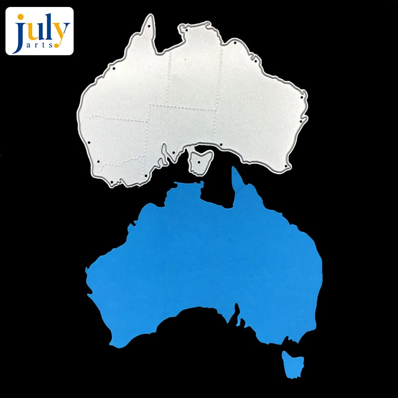 

Julyarts Map of Australia Craft Metal Cutting Dies Cut Die Mold Scrapbook Paper Craft Knife Mould Blade Punch Stencils Dies