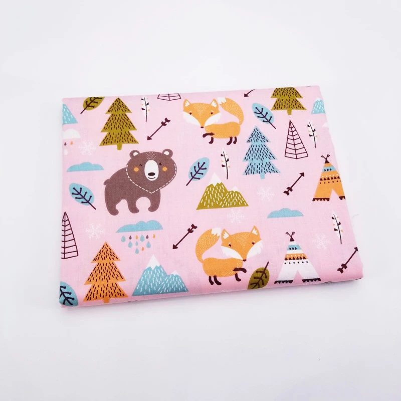 Детская одежда из твила с розовым принтом ткань для пэчворка шитье своими руками