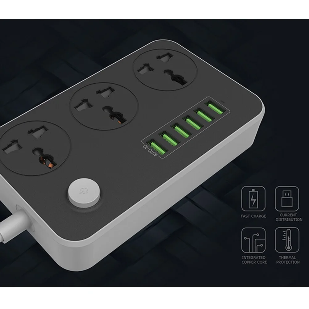 Удлинитель с usb-портами бытовой США, Великобритании, ЕС разъем, полосы питания, розетка 10A Smart, универсальное зарядное устройство для защиты от перенапряжения